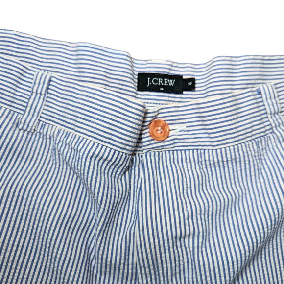 J.Crew Seersucker Striped Shorts Size 38 Cotton Lightweight Blue & White Casual - Picture 6 of 7